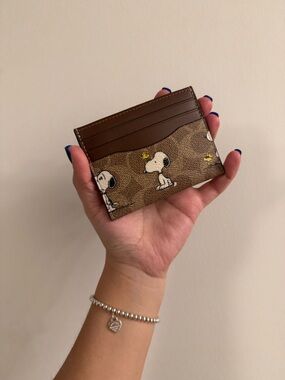 Coach Brown Snoopy Card Case